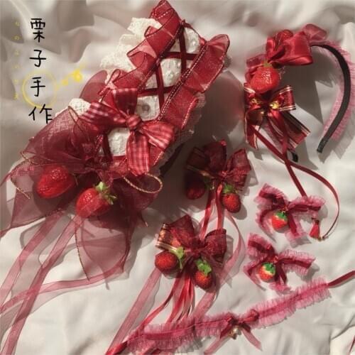 Original Lolita strawberry jam hairpin hair bands Japanese soft sister Lolita everyday little things