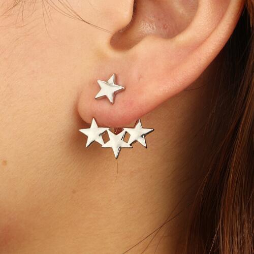 Simple Trendy Party Geometric Metal Stars Earrings Ear Wedding Jewelry Golden Stud Earrings Womens Fashion Jewelry