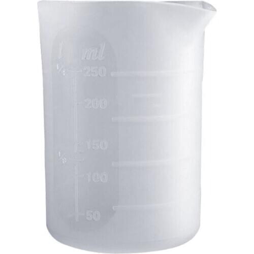 Crystal Epoxy Mold DIY Handmade Tool with Scale 250mI Free Cleaning Silicone Measuring Cup Epoxy resin