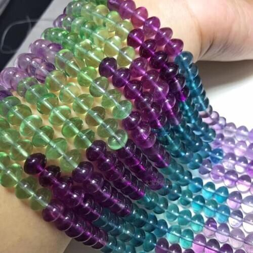 Fluorite multicolor ROUND/ROUNDEL for DIY jewelry making loose beads FPPJ wholesale beads nature gemstone