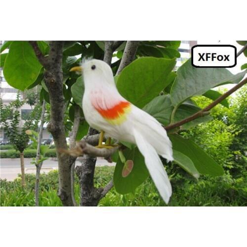 Cute simulation white bird model foam&furs lifelike bird doll gift about 16cm xf0600
