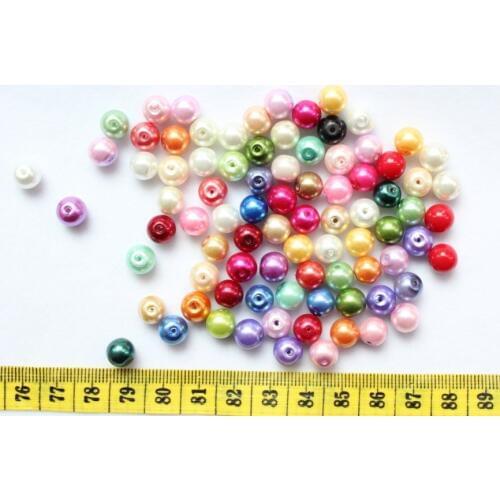 800pcs Variety Colors Glass Pearls 6mm-8mm mix sizes wholesale free shipping D10