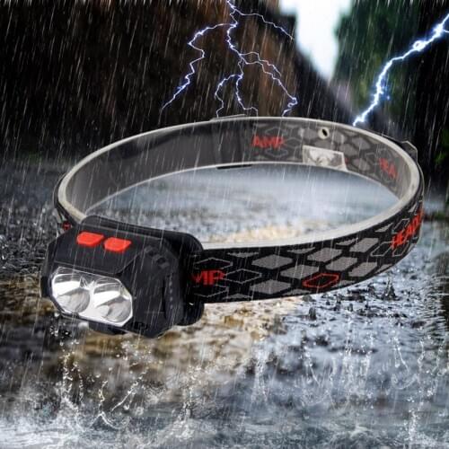 Smart Red White LED Headlamp Motion Sensor USB Rechargeable Headlight Waterproof Outdoor Camping Hunting Head Flashlight