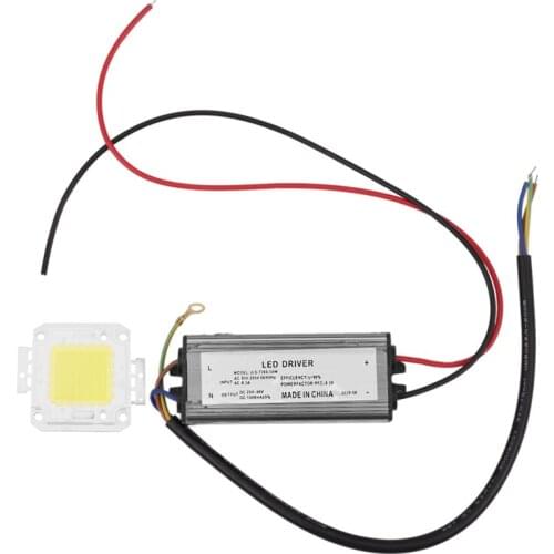 50W LED Driver Waterproof IP67 Power Supply High Power Adapter + 50W LED Chip Bulb Energy Saving For DIY Daylight