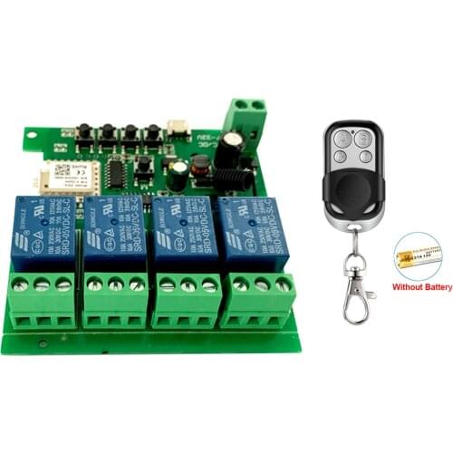 Wifi Smart Light Switch Zigbee Wifi Module,4CH DC 5V/12V/32V RF433 Receive Work with Alexa Google Assistant,Tuya Smart Life