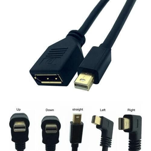 0.3M Right Angled 90 Degree Mini DisplayPort Male to DisplayPort DP Female Extension Cable Adapter for iMac & LED Cinema Display