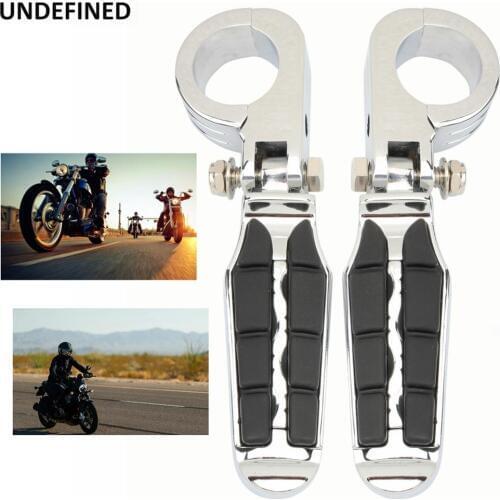 1 1/4" Motorcycle Pegs Highway Footpegs Engine Crash Bar w/Clamps Mount 32mm Footrests Custom for Harley Indian Yamaha Honda