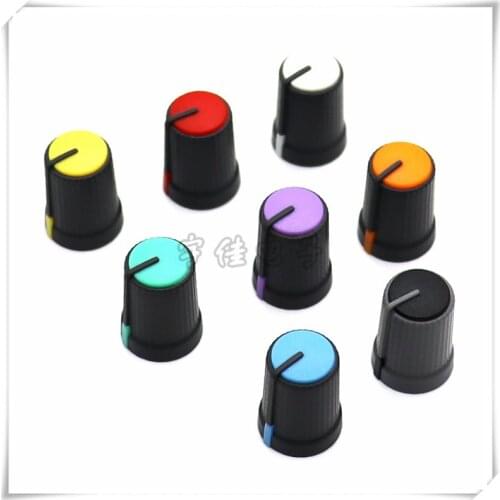 10 Pieces Mixer Adjustment Knob Diameter 12mm Height 16.5mm Plastic Knob Cap 270 degrees D-Shaped Inner Hole 6mm