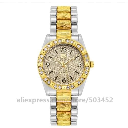 100pcs/Lot ORLANDO 8744 Luxury Rhinestone Crystal Men Watch Fashion Arabic Numerals Round Dial Quartz Steel Belt Wristwatch