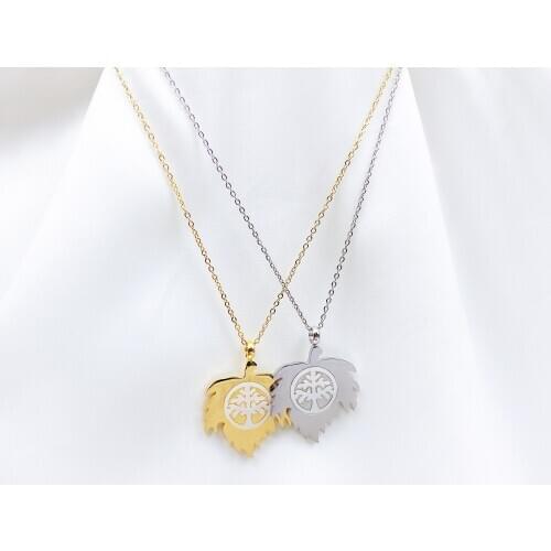 316L Stainless Steel Set Necklace Earrings Hot Tree Life Round Pendant Necklaces Bijoux Collier Elegant Women Girl Jewelry Gifts