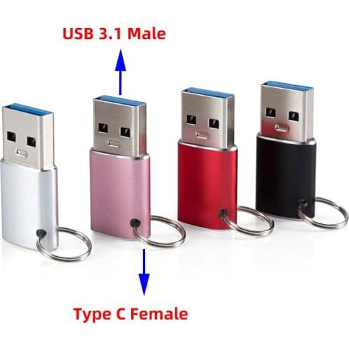 USB3.0 To Type-C Adapter OTG Converter Type-C Adapter OTG Cable for Macbook Pro Air Samsung S10 S9 USB OTG with Key Ring
