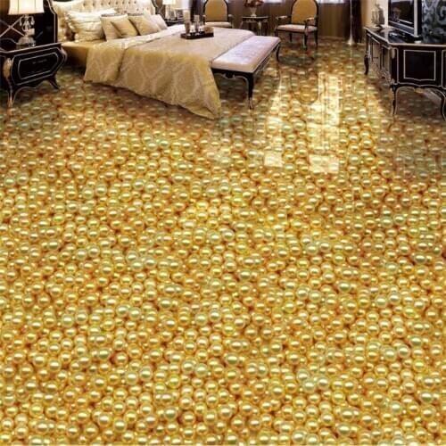Beibehang Custom photo floor painted to paste the luxury countless golden pearl HD flooring papel de parede 3d para sala atacado
