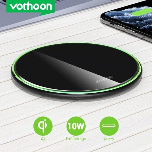 Vothoon 15W Qi Wireless Charger For iPhone 12 Pro 8 XR XS Max 2A Fast Wireless Charging Pad For Samsung S20 S10 S9 Xiaomi Huawei