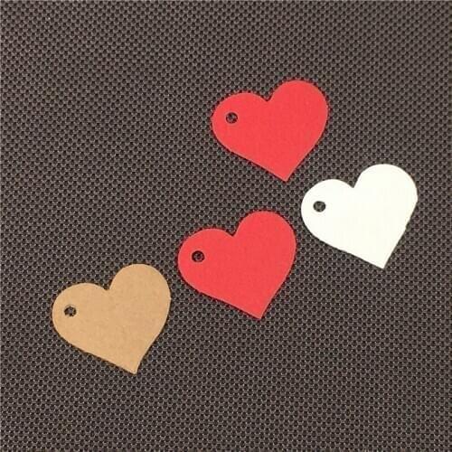 Small Size Paper Tags Hang Label Packaging Paper Card Heart Shape Blank Foe Wedding Engagement Wholesale Labels Tags 100Pcs/Lot