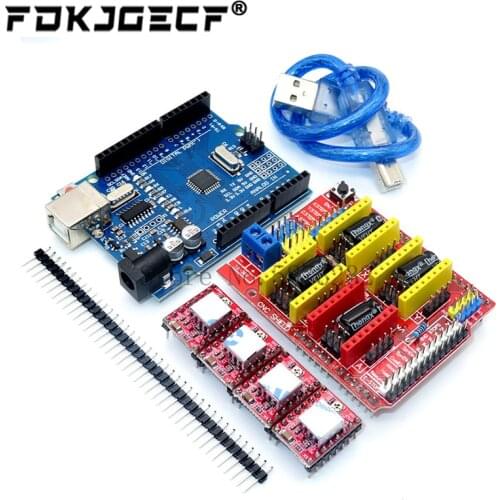 Cnc shield V3 engraving machine 3D Printe+ 4pcs A4988 driver expansion board for Arduino + UNO R3 with USB cable