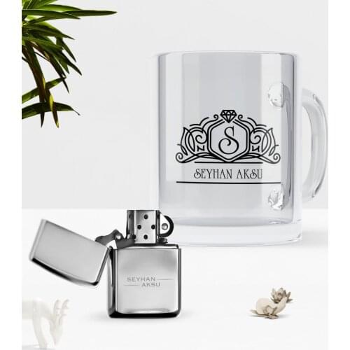 Fathers Day Custom Is Glass Mug Cup Gasoline Metal Lighter Seti-13