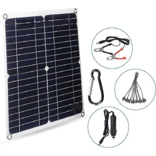 Flexible Foldable Solar Panel High Efficience Travel & Phone & Boat Portable 18V 25W Solar Panel Kit 4.9