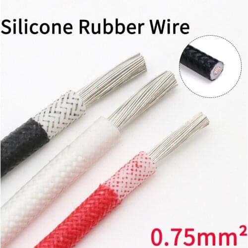 Braided Silicone Rubber Wire Square 0.75mm Insulated Electric Heating Hotline Cable Copper High Temperature Carbon Warm
