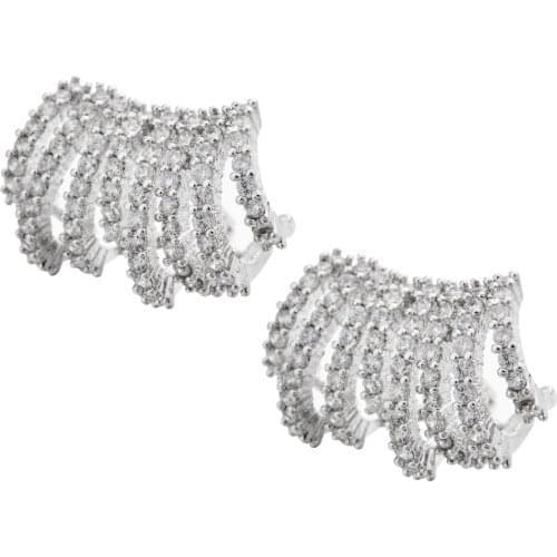 Korean fashion micro floor cubic zircon earrings Classic jewelry earrings for women/girls to bend ER-282