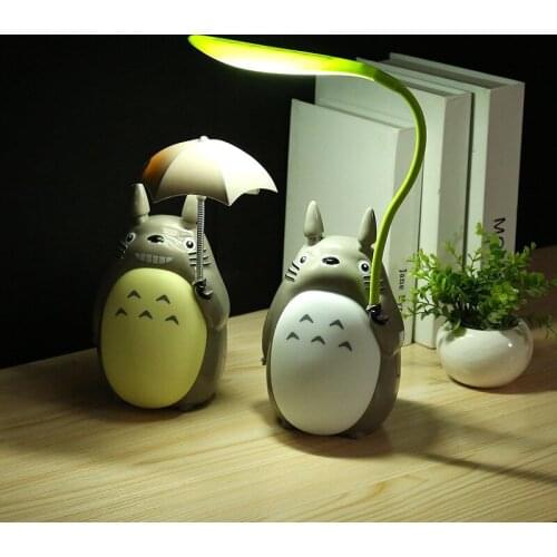Kawaii Cartoon Totoro Lamp 3 Choice Rechargeable Table Lamp Led Night Light Reading for Kids Gift Home Decor Novelty Lightings