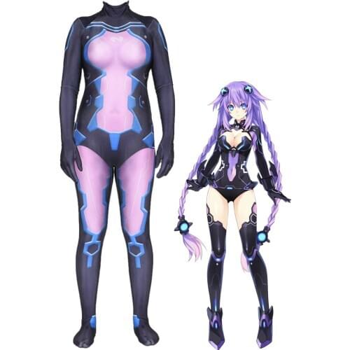 Hot Games Hyperdimension Neptunia Halloween Costume Neptune Cosplay Spandex Jumpsuits for Women Cosplay Bodysuit