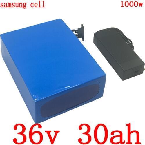 36V electric bike battery 36V 30AH Lithium battery use samsung cell 36V 500W 1000W ebike battery+42V 5A charger free customs tax