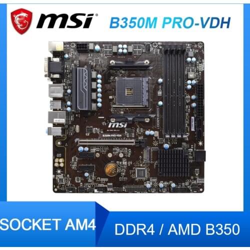 For MSI B350M PRO-VDH Motherboard Socket AM4 DDR4 For AMD B450M B450M M.2 USB3.0 Original Desktop Mainboard Used