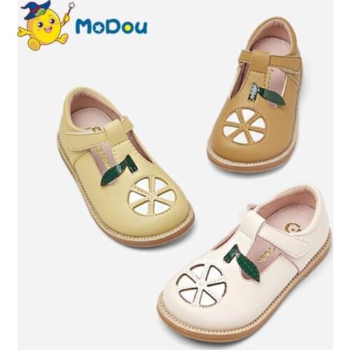 Mo Dou Spring/Autumn Genuine Leather Cute Childrens Shoes Girls Toddler Kids Designer Cowhide High Quality Princess Stage Shoe