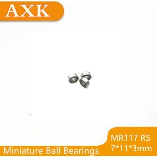 2019 Top Fashion Limited High Quality Free Shipping 10pcs Mr117 2rs Black Rubber 7x11x3 Mm Miniature Ball Bearings Mr117rs