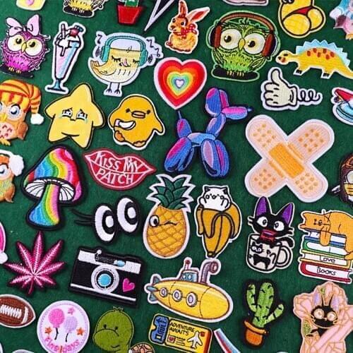 Cartoon/Embroidery Patch Iron On Patches For Clothing Patches Heat-adhesive For Clothes Patch Ironing Sticker Stripes On Clothes