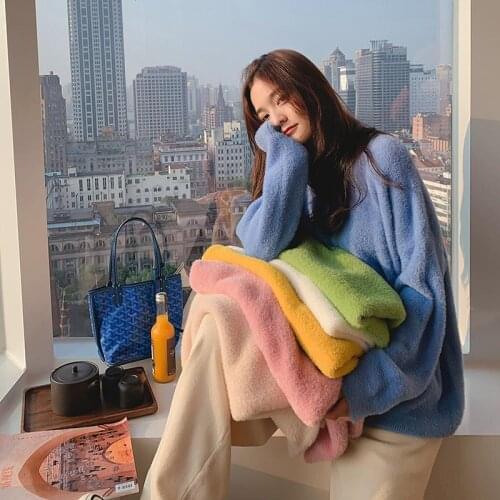 Don't lose hair thickened imitation mink velvet autumn and winter new sweater women wear condoms loose 100 students base