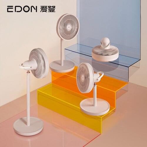 New EDON Folding Air Circulation Electric Fan Wireless Portable Desktop Fan Height Adjustable Floor Fan With Remote Controller