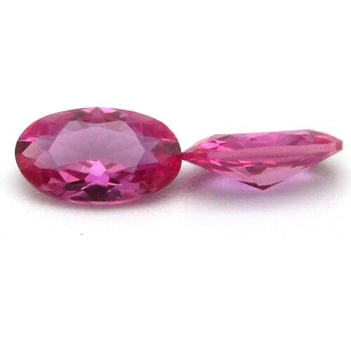 Wholesale Price 3x5~10x14mm 3# Red Stone Oval Cut 5A Synthetic Rubi Red Corundum For Jewelry