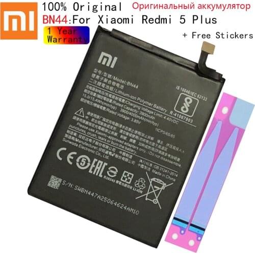 Original Xiaomi Replacement Battery BN44 for Xiaomi Redmi 5 Plus 4000mAh With Battery