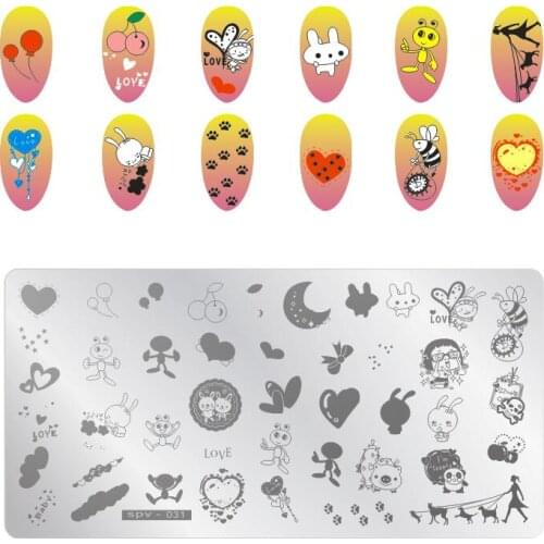 Nail Stamping Plates Cartoon Character polish Nail Stamp Nail Art Template Image Plate Art stencils For Stamping