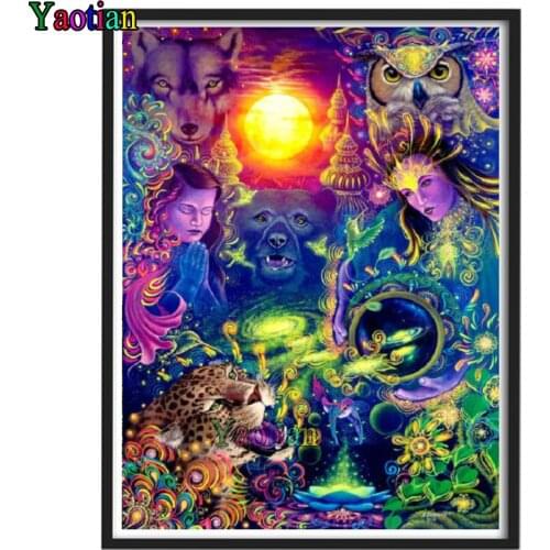 Full Diamond Painting Cross Stitch Fantasy characters and tiger animals Embroidery Diamond Mosaic Handmade Home Decoration