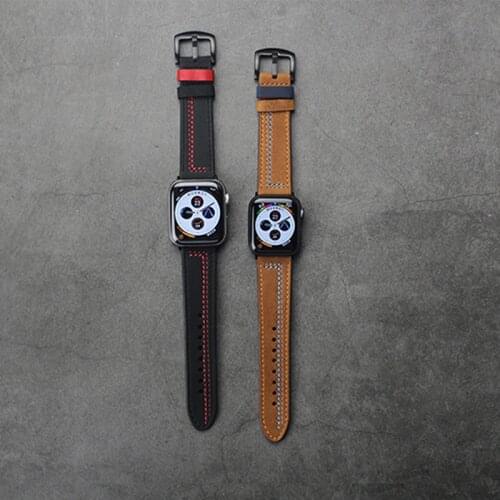 Newest Genuine leather watch band for apple watch 1 2 3 4 5 iwatch 38mm 42mm 40mm 44mm watchbands men straps