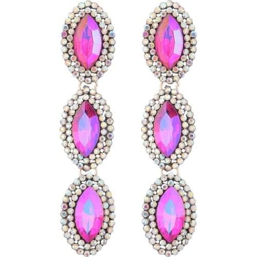 3Colors Multicolors Rhinestone Water Drop Dangle Earrings Jewery For Women Hot Sale Trendy Girls Collection Earrings