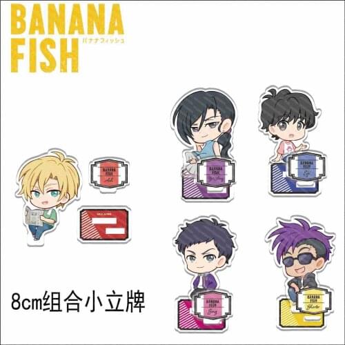 Anime BANANA FISH Ash Lynx Okumura Eiji Cute Q Version Acrylic Stand Figure Display Model Plate Tabke Decor Cosplay Gifts