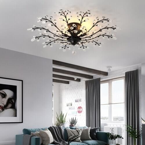 LED crystal bedroom ceiling lamp for childrens bedroom crystal ceiling light modern living room lamps house decoration ceiling
