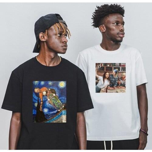 90s Vintage Tshirt Female Vincent Van Gogh Harajuku Aesthetic T Shirts Mona Lisa Oil Painting Ullzang Tops Women Men Camisetas