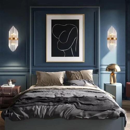 Vintage light lamp crystal aisle bedroom dining room espelho wall lights for home