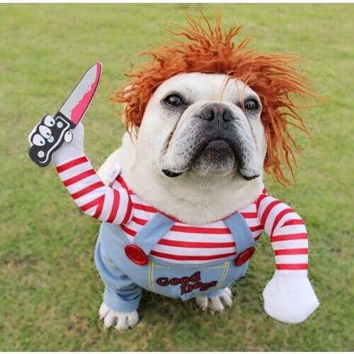 Pet Dog Funny Clothes Dogs Cosplay Costume Halloween Christmas Comical Outfits With Wig Set Pet Cat Dog Festival Party Clothing