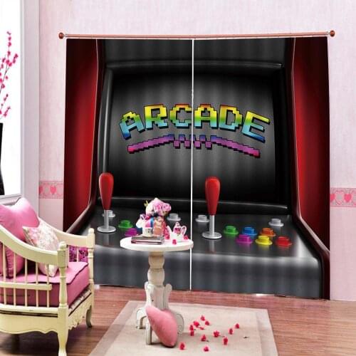 Funny Video Game Gaming 3D Blackout Curtain For Childrens room Gaming room Window Drapes Decor Sets Customizable any size