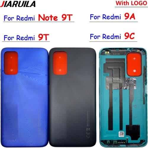 New For Xiaomi Redmi Note 9T Back Battery Door Rear Housing Cover Case With Button Side Key With LOGO