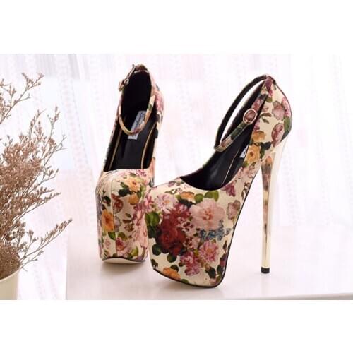 2019 New Super High Heel Stiletto 19cm Party Wedding Shoes Platform Concise Shallow Mouth Office Ladies Pumps Big Size Shoes