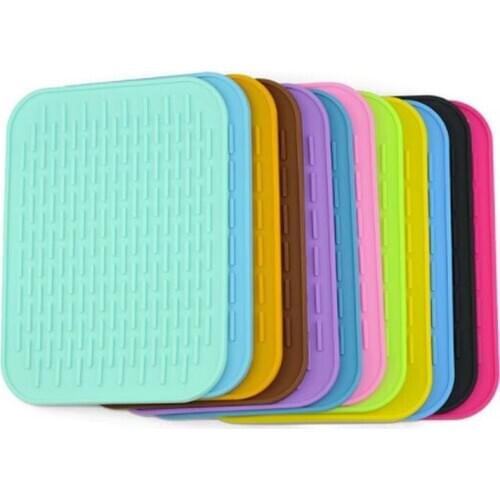1 pc Heat Resistant Can Opener Non-slip Mat Table Placemat Coaster Kitchen Sink Mat Dishes Cup Dry Mat Rack Silicone Pot Holder