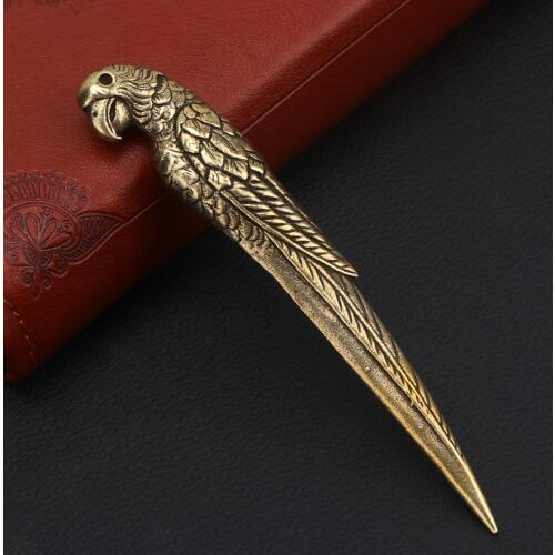 1Pc Vintage Copper Parrot Shape Tea Knife Handmade Teaware Tea Drinking Office Tea Ceremony Accessories