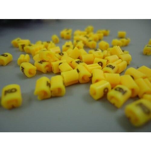 100PCS 0.5mm2 EC-0 cable marker 0-9 10 different number colorful mixed A-Z 26 letters cable label in cable sleeves total cutting