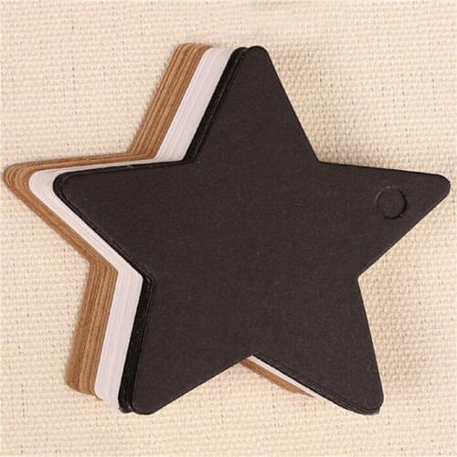 100 Pcs Five-pointed Star Kraft Paper Hang Tag Gift DIY Hanging Tag Price Wedding Luggage Name Label Card